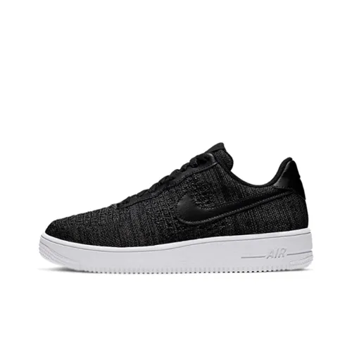 Nike Air Force 1 Flyknit 2,0 Flywire Anti-Slip Lightweight Low Top Скейтборд Кроссовки Мужские Черно-Белые