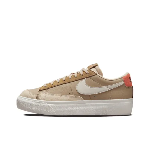 Nike Blazer Платформа Устойчивая к истиранию Баланс Низкий Топ Скейтборд Кроссовки Женские Коричневый