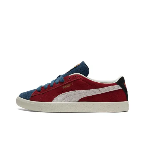 PUMA Suede Series VTG Wtformstripe Low Топ Скейтборд Кроссовки Унисекс Синий Красный Белый