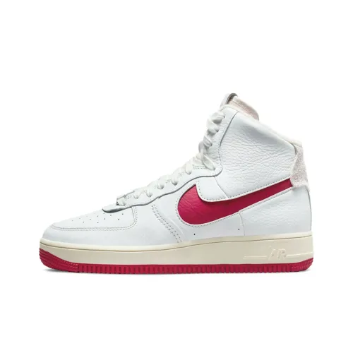 Nike Air FORCE 1 Sculpt Slip Resistant Abrasion Resistant Легкий Высокий Топ Кроссовки для скейтбординга Женские Белый Красный