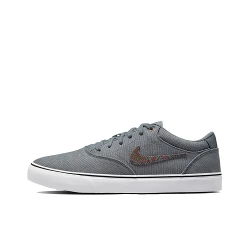 Nike SB Chron 2 Холст Премиум Износостойкий И Легкий Низкий Топ Скейтборд Кроссовки Унисекс Серый