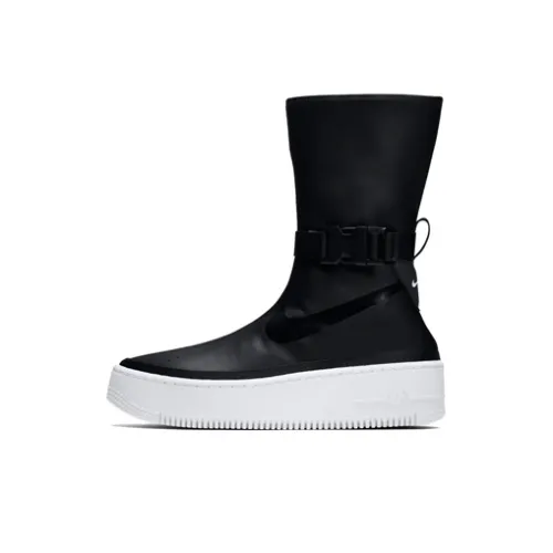 Nike Air FORCE 1 Легкий Покрытие Высокие Кроссовки для скейтбординга Женские Черные