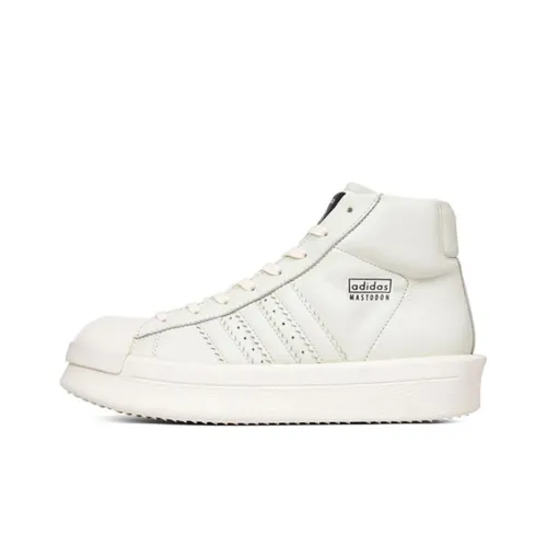 Adidas Originals Pro Model RICK OWENS совместный бренд Гладкий Молочный противоскользящий MID Скейтборд Кроссовки Унисекс Молочно-белый
