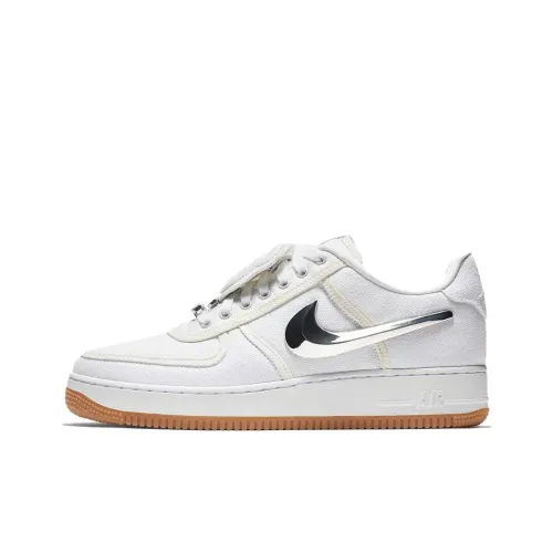 Travis Scott x Nike Air Force 1 Low Скейтборд Кроссовки Унисекс Белые