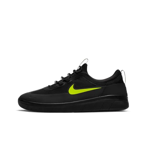 Nike SB Nyjah Free 2 'Черный Кибер' Покрытие Slip-Resistant Низкий Топ Скейтборд Кроссовки Унисекс Черный Зеленый