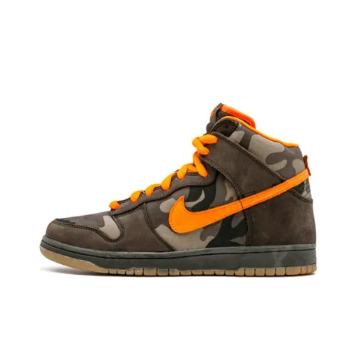 Nike Dunk SB Brian Anderson CAMO Нескользящий Легкий Высокий Топ Скейтборд Кроссовки Мужские Серый Оранжевый