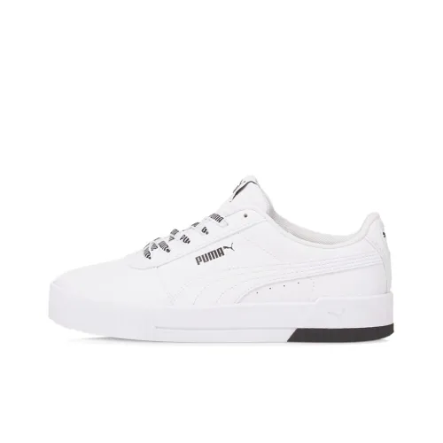 PUMA Carina Series Logomania Low Топ Кроссовки для скейтбординга Женские Белые Черные