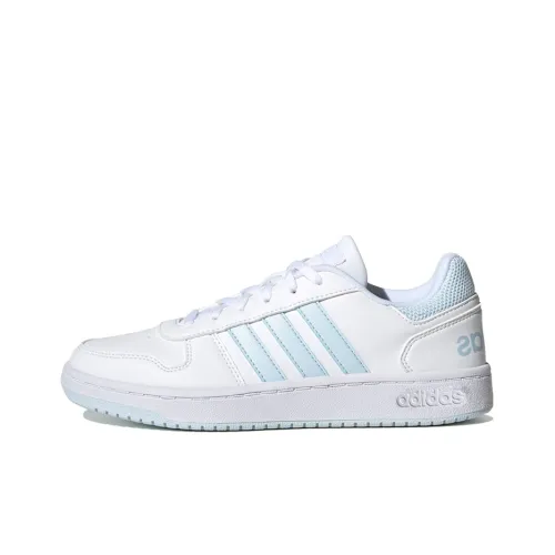 Adidas Neo Hoops 2,0 Slip-Resistant Abrasion-Resistant Low-Top Skateboard Shoes Women's Light Blue White Adidas Neo Hoops 2,0 Противоскользящие устойчивые к истиранию низкие кеды для скейтбординга женские светло-голубой белый