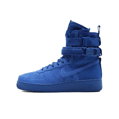 Nike Air Force 1 Устойчивые к истиранию Покрытие Высокие Кроссовки для скейтбординга Мужские Королевский синий