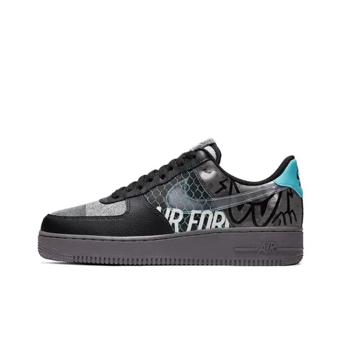 Nike Air Force 1 Anti-slip Lightweight Low Top Скейтборд Кроссовки Мужские Черные Граффити