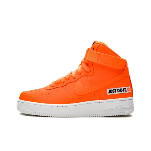 Nike Air FORCE 1 LV8 Just DO IT Покрытие Slip-resistant Высокий топ Скейтбординг Кроссовки GS Ярко-оранжевый