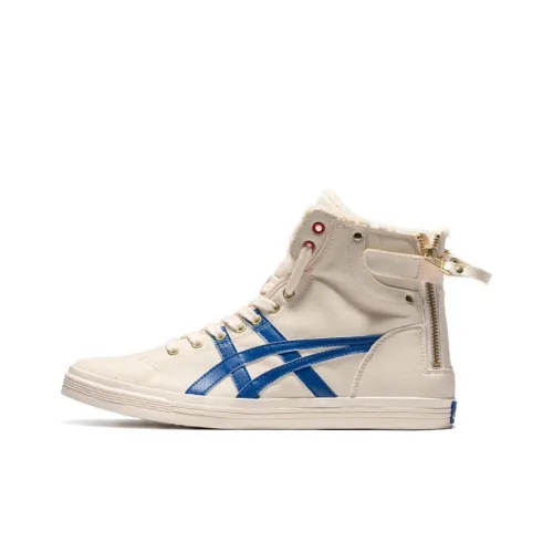 Asics Double Clutch High Топ Скейтборд Кроссовки Унисекс Белый Синий