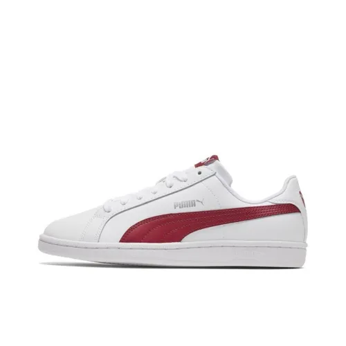 PUMA Smash Кожа Низкие Кроссовки для Скейтбординга Унисекс Красные Белые