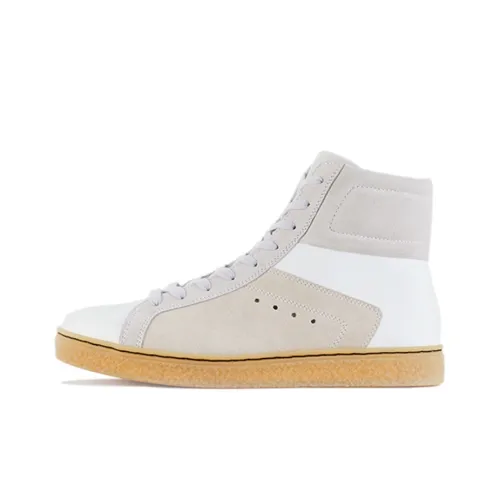 Onitsuka Tiger MITIO MT Устойчивые к истиранию Высокие Кроссовки для скейтбординга Унисекс Белый Серый