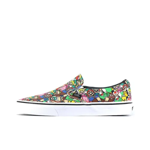 NINTENDO SWITCH x VANS Slip-on Low Top Skateboard Shoes Unisex White Multicolor NINTENDO SWITCH x VANS Слип-он Низкий Топ Скейтборд Кроссовки Унисекс Белый Многоцветный