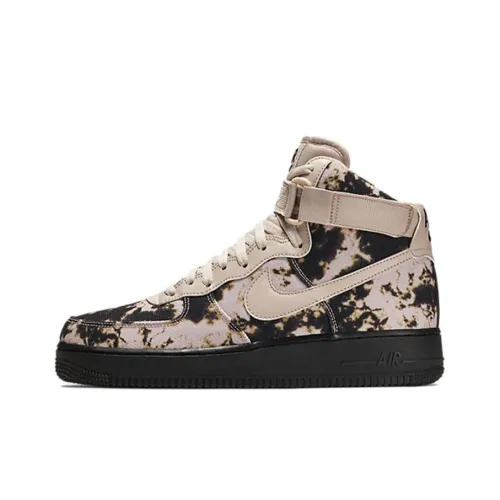 Nike Air FORCE 1 ACID Wash Wash с принтом Высокие кроссовки для скейтбординга Мужские Черный Бежевый
