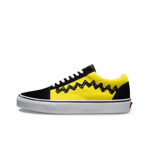 PEANUTS x Vans Classic Slip-On Low Skateboard Кроссовки Унисекс Черный Желтый