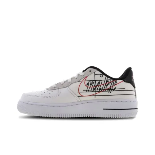 Nike Air FORCE 1 Script Swoosh Low Топ Скейтборд Кроссовки Женские Белые Красные