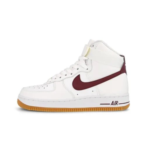 Nike Air Force 1 Slip Resistant Abrasion Resistant High Топ Скейтбординг Кроссовки Женские Белые Красные