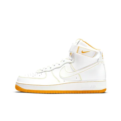 Nike Air FORCE 1 07 'Лазерный оранжевый' Амортизация Износостойкие Высокие Кроссовки для скейтбординга Мужские Белый и оранжевый