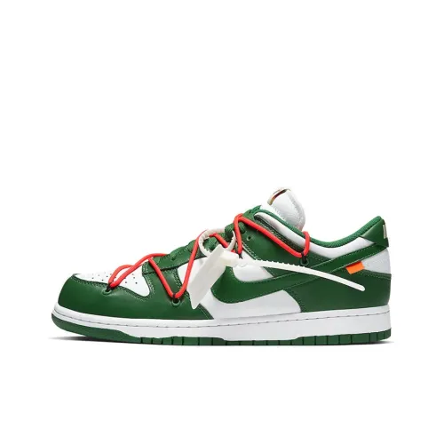 OFF Белый x Nike Dunk Low Топ Скейтборд Кроссовки Унисекс Зеленый