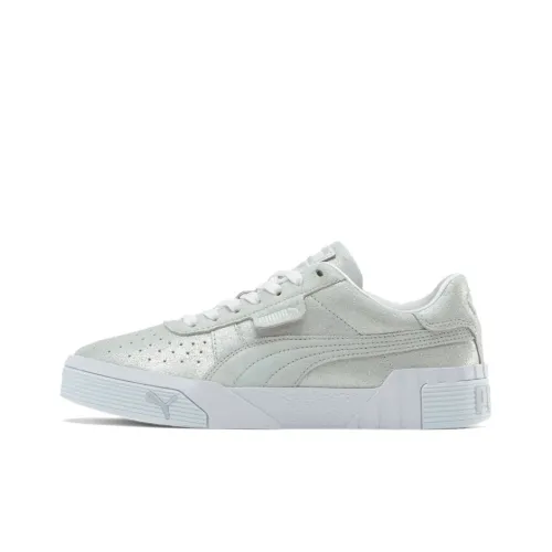 PUMA Cali Series Shimmer Low Top Скейтборд Кроссовки Женские Silver White