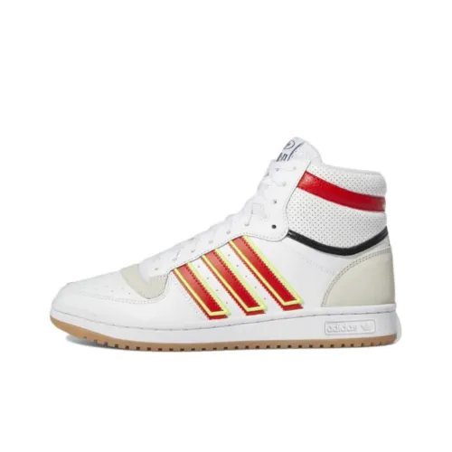 Adidas Originals Top Ten Устойчивые к истиранию высокие кеды для скейтбординга Мужские Белый Красный