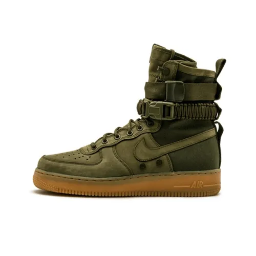 Nike Air Force 1 SF Выцветший Оливковый Высокий Топ Скейтборд Кроссовки Мужские Армейский Зеленый