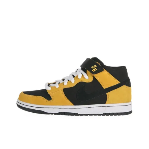 Nike Dunk SB Wu Tang Нескользящий Легкий MID Скейтбординг Кроссовки Мужские Черный Желтый