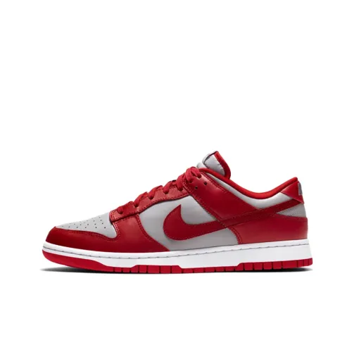Nike Dunk Low Топ Скейтборд Кроссовки Унисекс Серый Красный