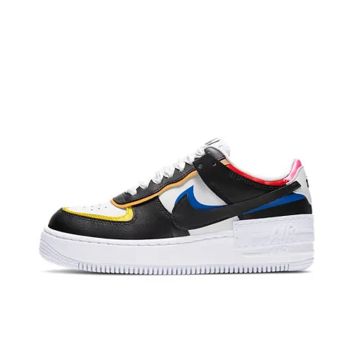 Nike Air Force 1 Shadow Slip-Resistant Abrasion-Resistant Low Top Скейтборд Кроссовки Женские Черный Белый Оранжевый