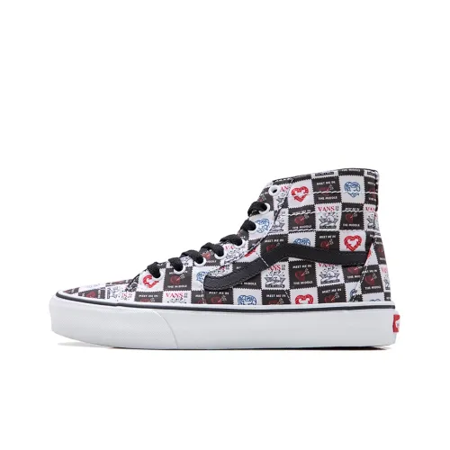 VANS SK8 High Топ Скейтборд Кроссовки Унисекс Черный Белый