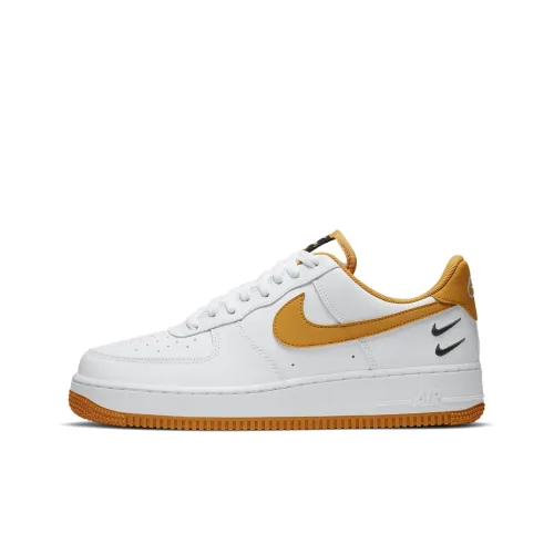 Nike Air FORCE 1 Slip-on Устойчивый к истиранию Низкий Топ Скейтбординг Мужской Белый Желтый