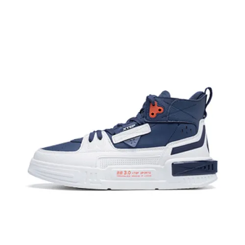 XTEP Reverse War 3,0 Высокие Кроссовки для Скейтбординга Мужские Синие Белые