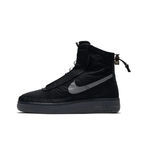 Nike Air Force 1 Shell Lightweight Coating High Top Скейтбординг Кроссовки Женские Черный Серый
