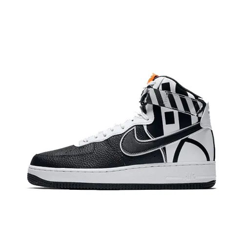 Nike Air Force 1 Логотип Высокие Кроссовки для скейтбординга Унисекс Черный Белый