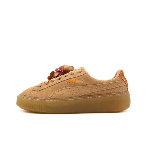 PUMA Платформа Цветочный Дизайн Tassel Низкий Топ Скейтборд Кроссовки Женские Цветочный