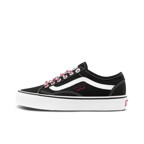 VANS Old Skool Tapered Дышащие Низкие Кроссовки для Скейтбординга Унисекс Черные Белые