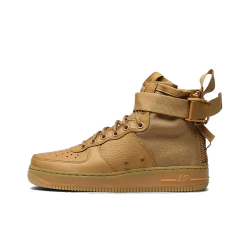 Nike Air FORCE 1 SF Non Slip Легкий MID Топ Скейтбординг Кроссовки Женские Пшеница