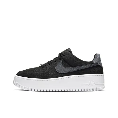 Nike Air FORCE 1 Шалфейный Low LX Non Нижняя юбка Легкий Low Топ Кроссовки для скейтбординга Женские Black Baby'S Breath