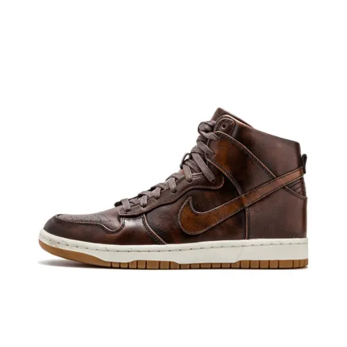 nike Dunk Lux Burnished Anti-Slip Легкий Высокий Топ Скейтборд Кроссовки Унисекс Коричневый