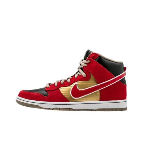 nike Dunk SB Tecate Нескользящий Легкий Высокий Топ Скейтборд Кроссовки Мужские Красный Черный Золотой