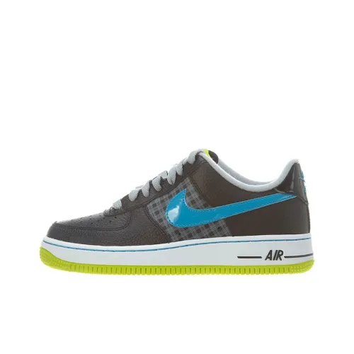 Nike Air Force 1 Abrasion Resistant Lightweight And Breathable Скейтбординг Кроссовки GS Черный Зеленый Синий