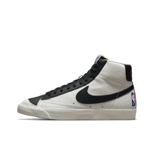 NBA x Nike Blazer Slip-resistant Abrasion-resistant Lightweight MID Skateboarding Shoes Men's Black White