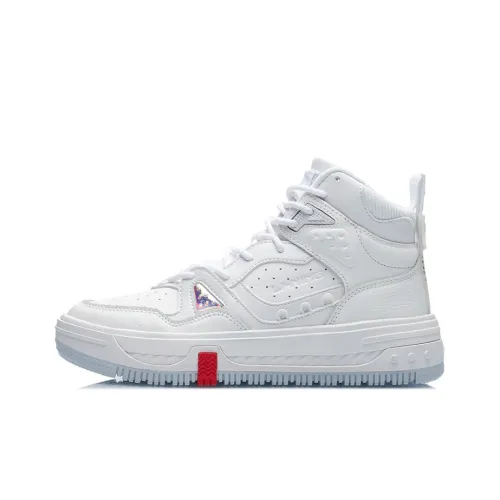 LINING The domain line Territory Travel Slip-on Устойчивый к истиранию Высокий топ Скейтборд Кроссовки Женские Белые