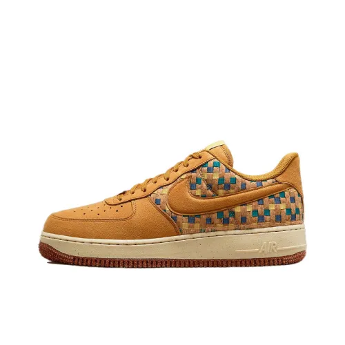 Nike Air Force 1 Slip Resistant Abrasion Resistant Низкий Топ Скейтбординг Кроссовки Мужские Желтые