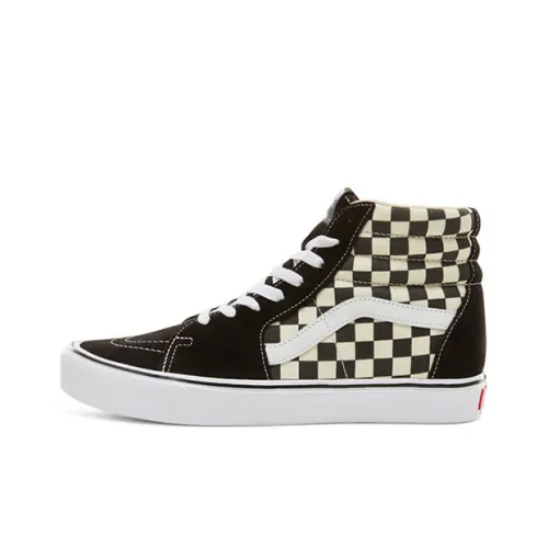 VANS SK8 Лайт Шахматный узор Высокие кроссовки для скейтбординга Унисекс Черный Белый Шахматный