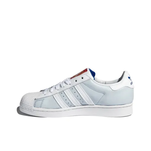 Adidas Originals Superstar Износостойкий и Легкий Низкий Топ Кроссовки для скейтбординга Унисекс Синий Белый Красный