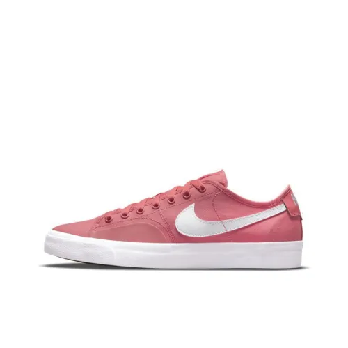 Nike Blazer Court Slip-resistant Амортизация Устойчивость к истиранию Низкий топ Скейтбординг Мужской Розовый Белый