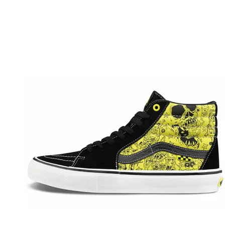 SPONGEBOB SQUAREPANTS x VANS SK8 High Топ Скейтборд Кроссовки Унисекс Черный Желтый